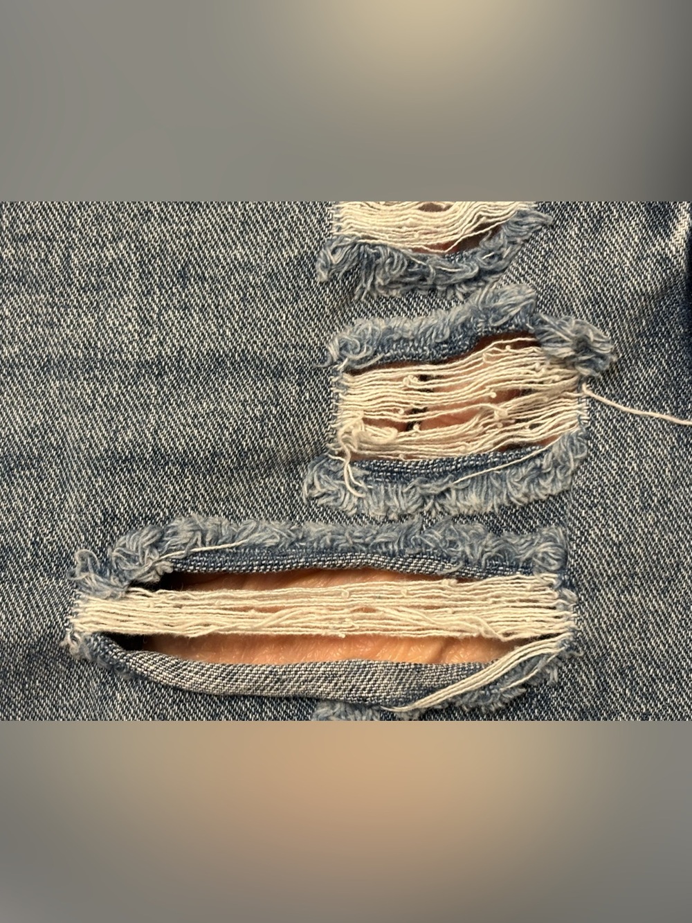 Sexy Distressed Blue Jean - Denim Short Shorts with Crossover Waist - Picture 3 of 11